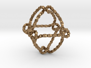 Octahedral knot (Twisted square) in Natural Brass: Extra Small