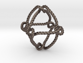 Octahedral knot (Rope) in Polished Bronzed Silver Steel: Extra Small