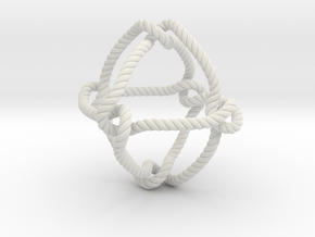 Octahedral knot (Rope with detail) in White Natural Versatile Plastic: Medium