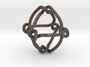 Octahedral knot (Rope with detail) in Polished Bronzed Silver Steel: Medium