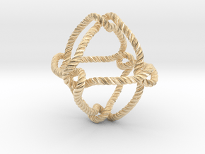 Octahedral knot (Rope with detail) in 14K Yellow Gold: Medium
