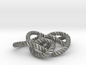 Knot 8₁₅ (Rope with detail) in Natural Silver: Large