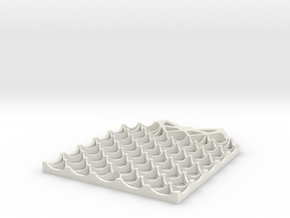Grid Fin Coaster in White Premium Versatile Plastic