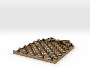 Grid Fin Coaster in Natural Brass