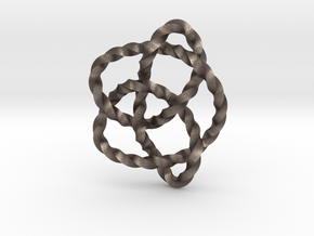 Knot 8₁₆ (Twisted square) in Polished Bronzed Silver Steel: Extra Small