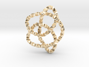 Knot 8₁₆ (Twisted square) in 14k Gold Plated Brass: Extra Small