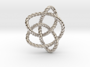 Knot 8₁₆ (Rope) in Rhodium Plated Brass: Extra Small