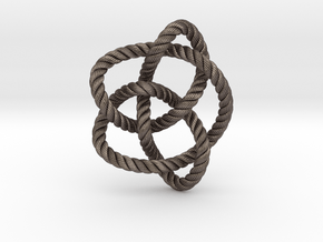 Knot 8₁₆ (Rope with detail) in Polished Bronzed Silver Steel: Large