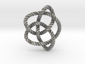 Knot 8₁₆ (Rope with detail) in Natural Silver: Large