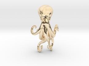 Octopus Pendant  in 14K Yellow Gold