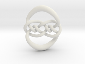 Knot 10₁₂₀ (Circle) in White Natural Versatile Plastic: Extra Small