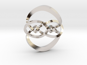 Knot 10₁₂₀ (Square) in Rhodium Plated Brass: Extra Small