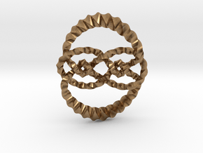 Knot 10₁₂₀ (Twisted square) in Natural Brass: Extra Small