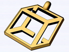 cube pendant possible edition in Polished Gold Steel