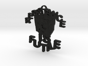 BORG Cube Pendant in Black Natural Versatile Plastic