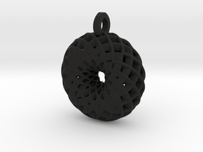 Camellia Pendant in Black Natural Versatile Plastic
