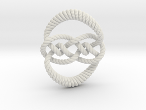 Knot 10₁₂₀ (Rope with detail) in White Natural Versatile Plastic: Large