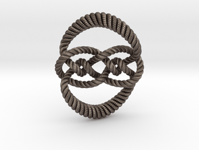 Knot 10₁₂₀ (Rope with detail) in Polished Bronzed Silver Steel: Large