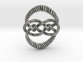 Knot 10₁₂₀ (Rope with detail) in Natural Silver: Large