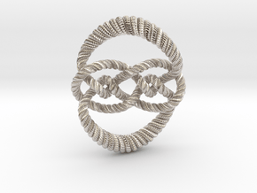 Knot 10₁₂₀ (Rope with detail) in Rhodium Plated Brass: Large