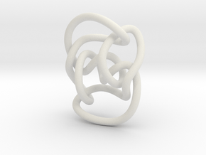Knot 10₁₄₄ (Circle) in White Natural Versatile Plastic: Extra Small