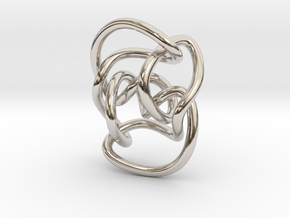 Knot 10₁₄₄ (Circle) in Rhodium Plated Brass: Extra Small
