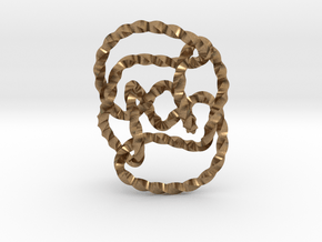 Knot 10₁₄₄ (Twisted square) in Natural Brass: Extra Small
