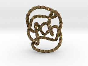 Knot 10₁₄₄ (Twisted square) in Natural Bronze: Extra Small