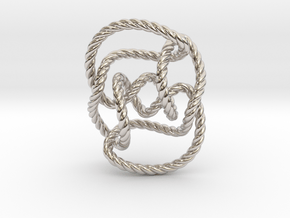 Knot 10₁₄₄ (Rope) in Rhodium Plated Brass: Extra Small