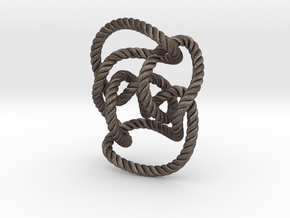 Knot 10₁₄₄ (Rope with detail) in Polished Bronzed Silver Steel: Large