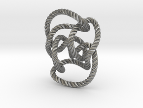 Knot 10₁₄₄ (Rope with detail) in Natural Silver: Large