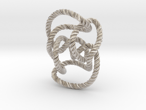 Knot 10₁₄₄ (Rope with detail) in Rhodium Plated Brass: Large