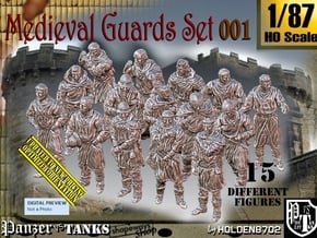 1/87 Medieval Guards Set001 in Tan Fine Detail Plastic