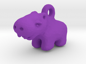 Baby Hippo Pendant in Purple Processed Versatile Plastic