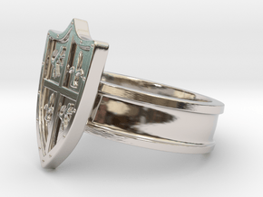 Shield Ring, Medieval in Platinum: 8 / 56.75