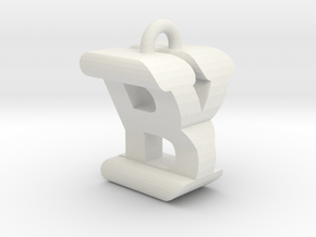 3D-Initial-BY in White Natural Versatile Plastic