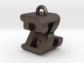 3D-Initial-BZ in Polished Bronzed Silver Steel