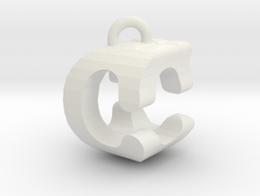 3D-Initial-CC in White Natural Versatile Plastic