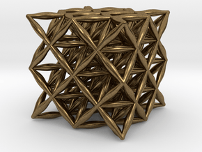Flower Of Life 64 Tetrahedron Grid 1.2" in Natural Bronze