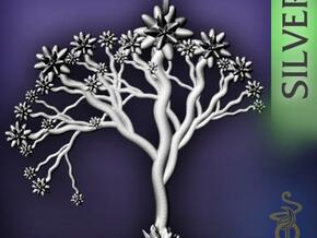 'Blossom tree' a fractal pendant 6cm  in Polished Silver