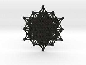 64 Tetrahedron Grid - Merkaba Matrix in Black Natural Versatile Plastic