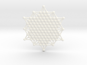 64 Tetrahedron Grid - Merkaba Matrix in White Processed Versatile Plastic