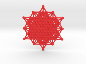 64 Tetrahedron Grid - Merkaba Matrix in Red Processed Versatile Plastic