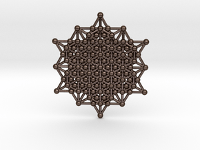64 Tetrahedron Grid - Merkaba Matrix in Polished Bronze Steel