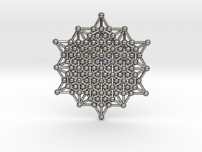 64 Tetrahedron Grid - Merkaba Matrix in Polished Silver
