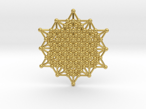 64 Tetrahedron Grid - Merkaba Matrix in Polished Brass