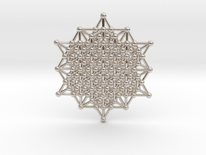 64 Tetrahedron Grid - Merkaba Matrix in Rhodium Plated Brass
