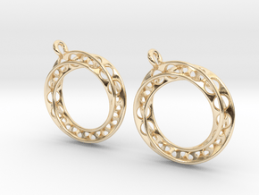 Möbius chain earrings in 14K Yellow Gold