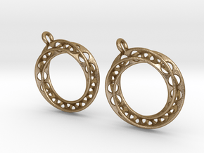 Möbius chain earrings in Polished Gold Steel