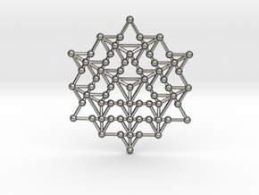 64 Tetrahedron Grid in Polished Silver